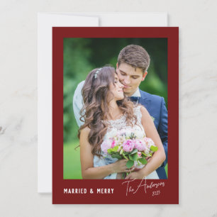 Tarjeta Festiva Moderno Minimalista Casados y Felices Recién Casad