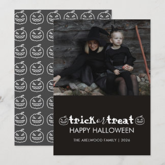 Tarjeta Festiva Moderno Minimalista Familia Foto Halloween