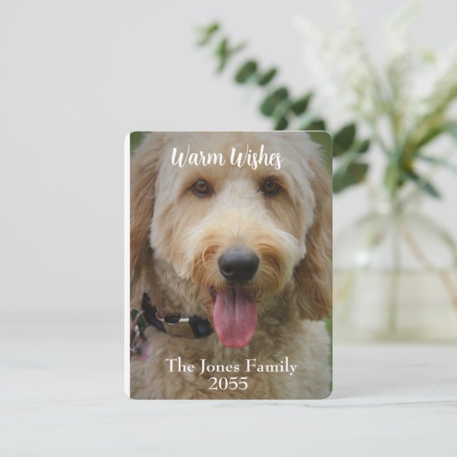 Tarjeta Festiva moderno Minimalista Foto  (Anverso de pie)