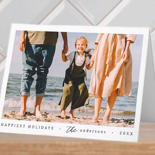 Tarjeta Festiva Moderno Minimalista Simple Personalizado Familia