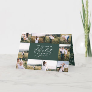 Tarjeta Festiva Moderno mínimo 11 foto año nuevo foli de la famili