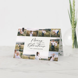 Tarjeta Festiva Moderno minimo 11 foto familia blanca de año nuevo
