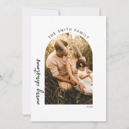 Tarjeta Festiva Moderno Mínimo Merry Christmas Arch Photo