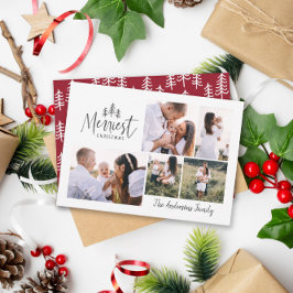 Tarjeta Festiva moderno minimo rústico 4 Navidades de fotografía b