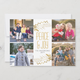 Tarjeta Festiva Moderno Navidades de Alegría de la Paz del Oro 5 F