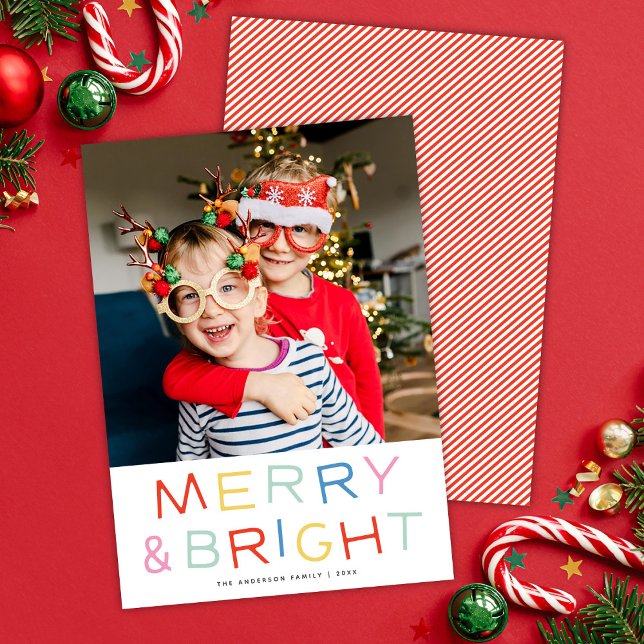 Tarjeta Festiva Moderno Navidades de tipo divertida - Fotos Merry  (Subido por el creador)