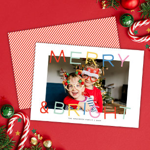 Tarjeta Festiva Moderno Navidades de tipo divertida - Fotos Merry