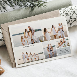 Tarjeta Festiva Moderno Neutral 5 Foto Elegante Doble cara