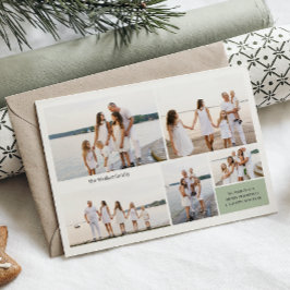 Tarjeta Festiva Moderno Neutral 5 Foto Elegante Doble cara