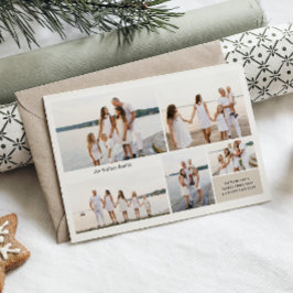 Tarjeta Festiva Moderno Neutral 5 Foto Elegante Doble cara
