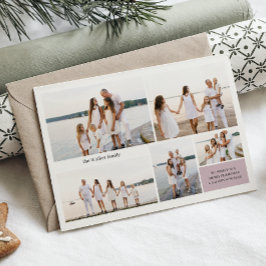 Tarjeta Festiva Moderno Neutral 5 Foto Elegante Doble cara