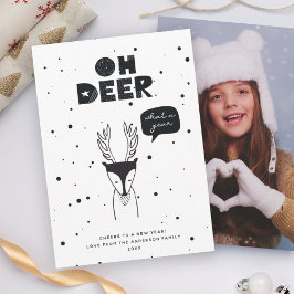 Tarjeta Festiva Moderno Oh Deer Fun Pun Trendy Fotografía Escandin
