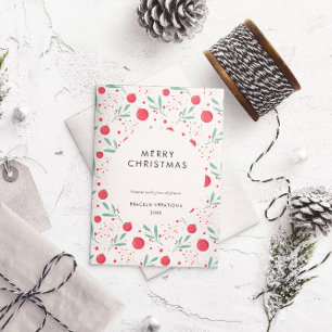 Tarjeta Festiva Moderno Patrón Bauble Mínimo Navidades Corporativo