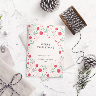 Tarjeta Festiva Moderno Patrón Bauble Mínimo Navidades Corporativo