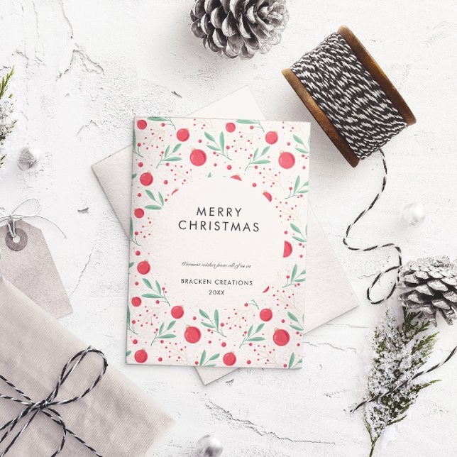 Tarjeta Festiva Moderno Patrón Bauble Mínimo Navidades Corporativo (Subido por el creador)