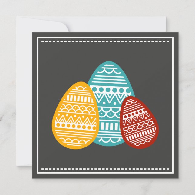 Tarjeta Festiva Moderno Personalizado de Huevos de Pascua saluda M (Anverso)