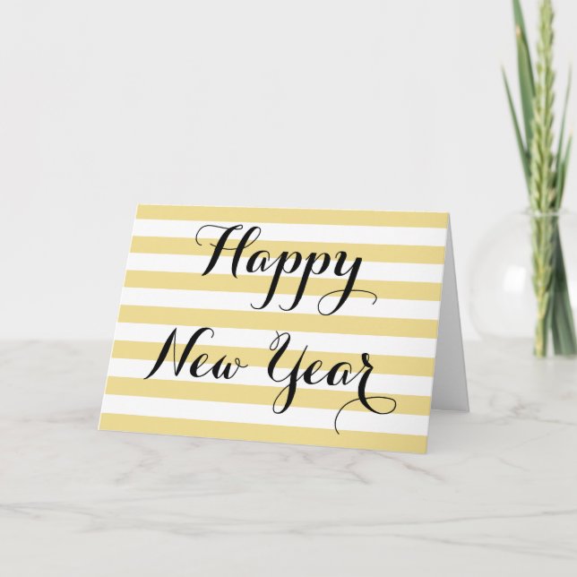 Tarjeta Festiva Moderno Personalizado de Moda de moda Feliz Año Nu (Anverso)