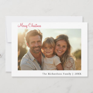 Tarjeta Festiva Moderno Personalizado navideño de Feliz Minimalist