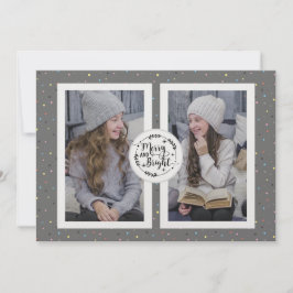 Tarjeta Festiva Moderno, Polka Dot Dos Navidades de fotografía Tar