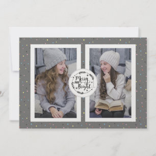 Tarjeta Festiva Moderno, Polka Dot Dos Navidades de fotografía Tar