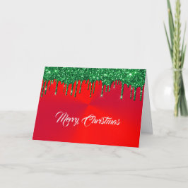 Tarjeta Festiva Moderno Purpurina verde rojo Metalizado maquilla N