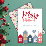 Tarjeta Festiva Moderno Red Dusty Blue Santa Village Merry Christm<br><div class="desc">Personaliza tu exclusiva "Tarjeta de Navidad Moderna Red Dusty Blue Santa Village" y sorprende a tus seres queridos. Si necesita ayuda,  póngase en contacto con nosotros y le ayudaremos con mucho gusto.</div>