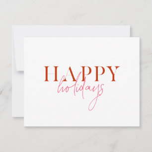 Tarjeta Festiva Moderno Retro Brillante Colorido Rojo Rosa Script