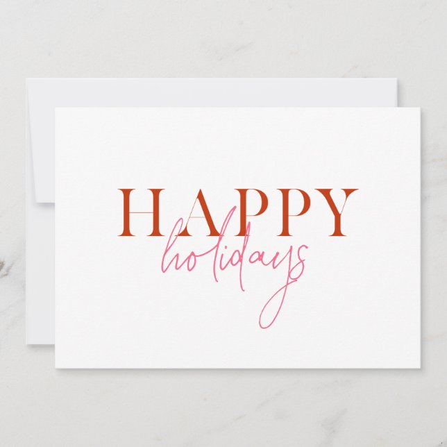Tarjeta Festiva Moderno Retro Colorido Rojo Rosa Script Perro (Anverso)