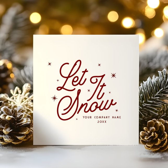 Tarjeta Festiva Moderno Retro Let It Snow Navidades de Nieve Nombr (Subido por el creador)