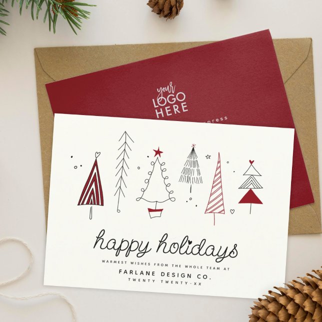 Tarjeta Festiva Moderno Retro Whimsical Little Tree Business Logo (Subido por el creador)