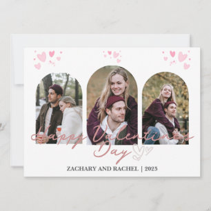 Tarjeta Festiva Moderno saludo de San Valentín con collage de 3 fo