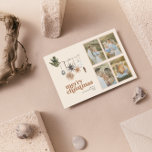 Tarjeta Festiva Moderno Scandi Boho Neutral Family 4 Photo Merry<br><div class="desc">'Bienvenido el espíritu de los Navidades a tu casa este año y añade un toque moderno de estilo boho a tus saludos de vacaciones con esta foto neutral de la familia ¡Feliz Navidad! Con sus colores cálidos y terráneos, seguro que le dará una sensación de paz y alegría a su...</div>