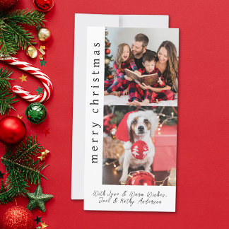 Tarjeta Festiva Moderno Snowflake Blanco 2 Navidades familiares de