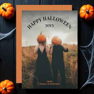 Tarjeta Festiva Moderno Spooky simple miedo foto feliz Halloween