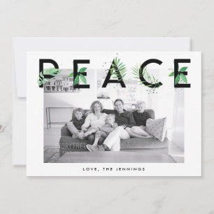 Tarjeta Festiva Moderno tipo de paz y deja la foto de las escritur