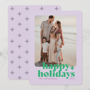 Tarjeta Festiva Moderno y audaz Photo Lavender Purple Graphic