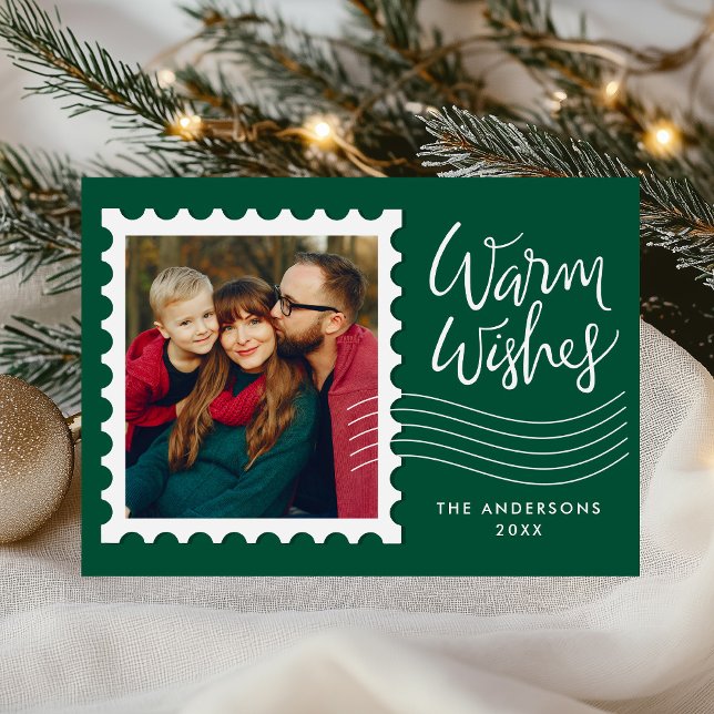 Tarjeta Festiva Moderno y cálido deseo de familia foto estampilla  (Subido por el creador)