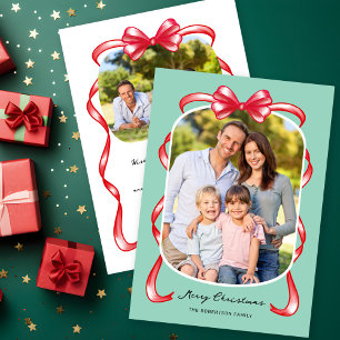Tarjeta Festiva Moderno y caprichoso barro curvo de dos Navidades