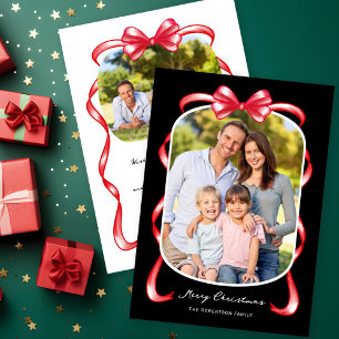 Tarjeta Festiva Moderno y caprichoso barro curvo de dos Navidades
