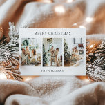 Tarjeta Festiva Moderno y elegante 3 Navidades de Collage de fotos<br><div class="desc">Elegante moderno Tarjeta de vacaciones para 3 Navidades de Collage de fotos</div>