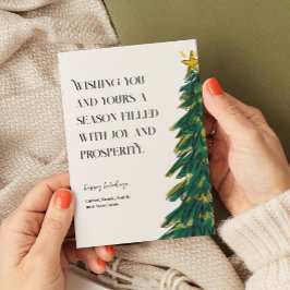Tarjeta Festiva Moderno y elegante boceto verde de árbol de Navida