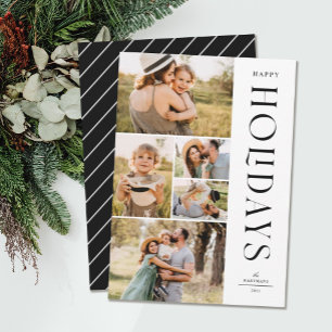 Tarjeta Festiva Moderno y elegante Collage de fotos Felices Fiesta