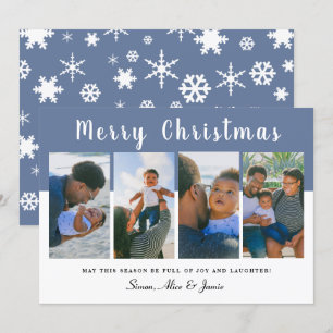 Tarjeta Festiva Moderno y elegante Collage de fotos navideño 