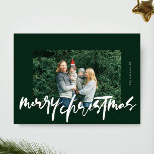 Tarjeta Festiva moderno y elegante foto de navidades alegres en bl