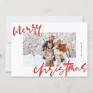 Tarjeta Festiva moderno y elegante foto de navidades alegres en bl