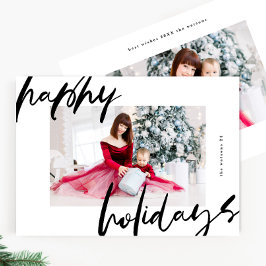 Tarjeta Festiva moderno y elegante foto en blanco y negro