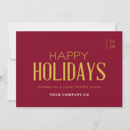 Tarjeta Festiva Moderno y elegante Gold Business Corporate Burgund