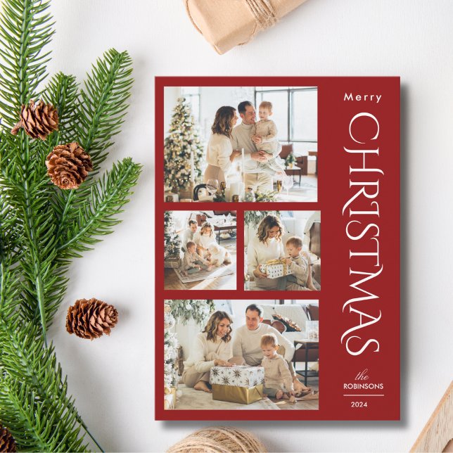 Tarjeta Festiva Moderno y elegante Navidades de cuatro Collages de (Subido por el creador)