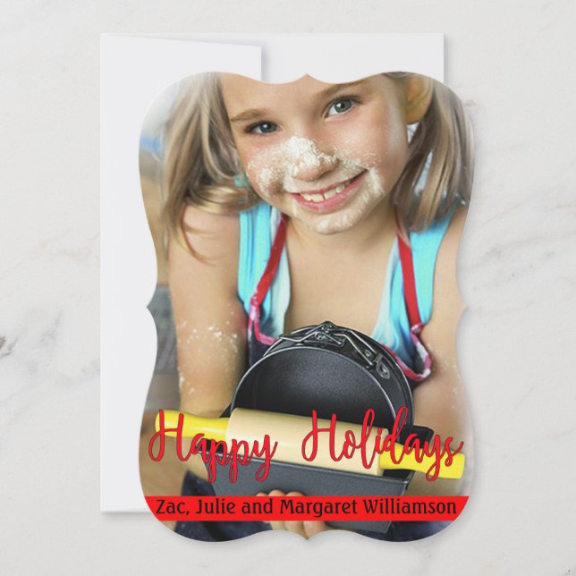 Tarjeta Festiva Moderno y eterno Felices Fiestas Fancy Cut (Anverso)