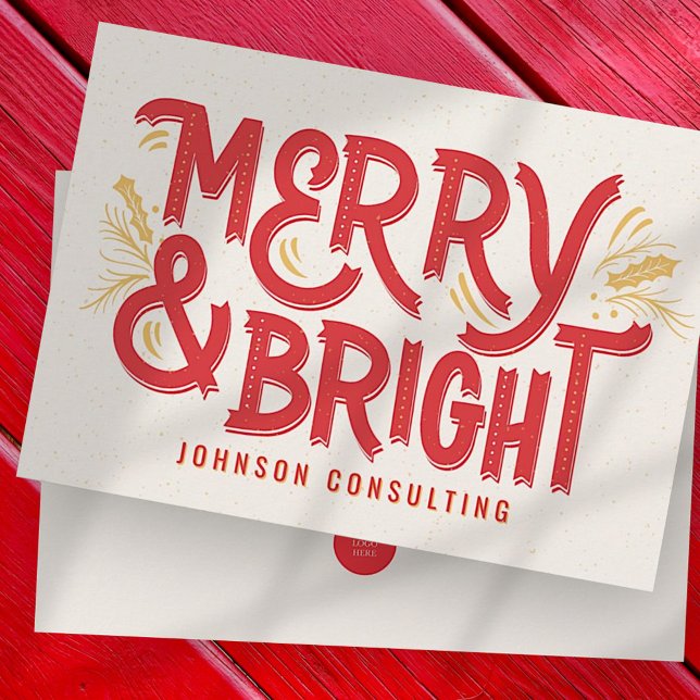 Tarjeta Festiva Moderno y lúdico negocio de Navidades merry y bril (Subido por el creador)